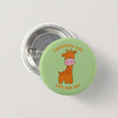 Custom Cartoon Giraffe Button (Vorne & Hinten)