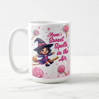 Custom Cartoon Hexe & Candy Sky Hot Chocolate Cup Kaffeetasse