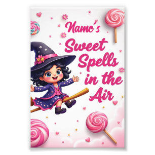 Custom Cartoon Hexe & Candy Sky Wall Kunstdrucken Fotodruck