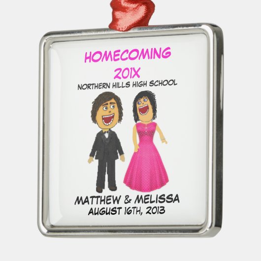 Custom Cartoon High School Doppel Ornament Aus Metall (Links)