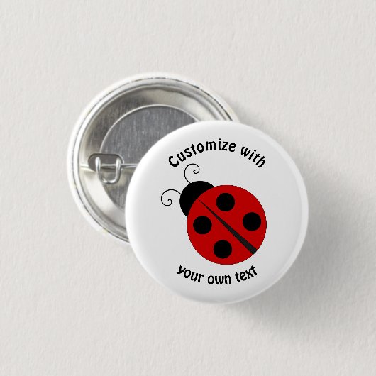 Custom Cartoon Ladybug Button (Vorne & Hinten)