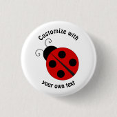 Custom Cartoon Ladybug Button (Vorderseite)