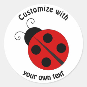 Custom Cartoon Ladybug Runder Aufkleber