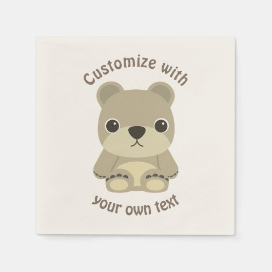 Custom Cartoon Teddy Bear Custom Baby Dusche Serviette (Vorderseite)