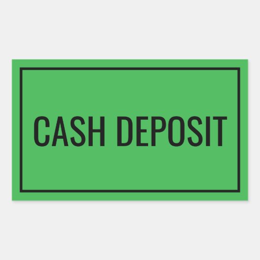 Custom Cash Deposit Text Sticker for Banking Use (Vorderseite)
