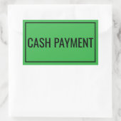 Custom Cash Payment Text Sticker for Banking Use (Tasche)