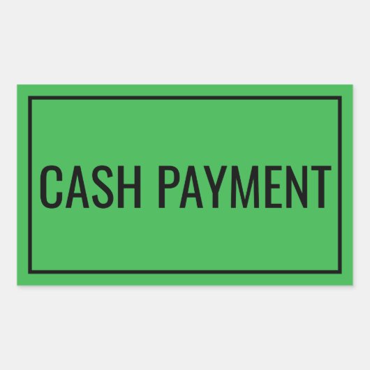 Custom Cash Payment Text Sticker for Banking Use (Vorderseite)