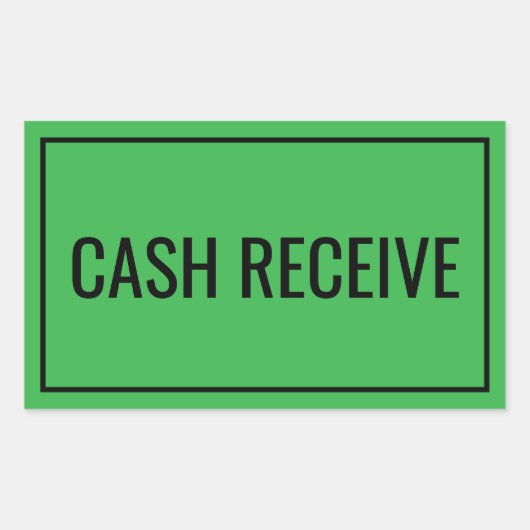 Custom Cash Received Text Sticker for Banking Use (Vorderseite)