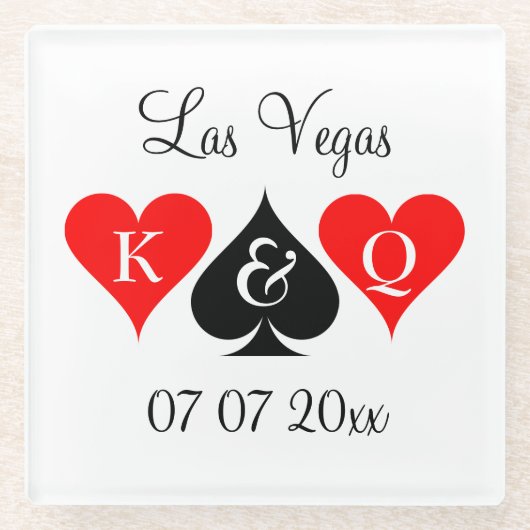 Custom Casino Poker Las Vegas Hochzeit Untersetzer (Vorderseite)