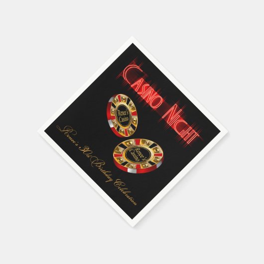 CUSTOM Casino Style Party FRAGTE ME 4 NAMEN IN CHI Serviette (Ecke)