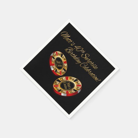 CUSTOM Casino Style Party FRAGTE ME 4 NAMEN IN CHI Serviette (Ecke)