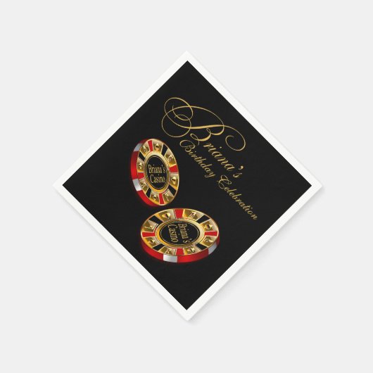 CUSTOM Casino Style Party FRAGTE ME 4 NAMEN IN CHI Serviette (Ecke)