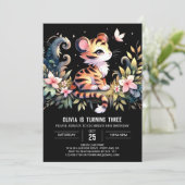 Custom Castle Tiger Birthday Einladung (Stehend Vorderseite)