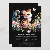 Custom Castle Tiger Birthday Einladung (Vorne/Hinten)