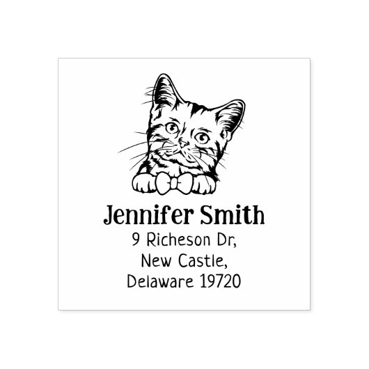 Custom Cat American Rücksendeadresse Gummistempel (Prägung)