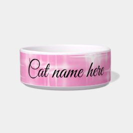 Custom Cat Bowl – Pink Starry Pattern with Name Napf