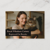 Custom Cat Breeder Business Card with Photo Visitenkarte (Vorderseite)