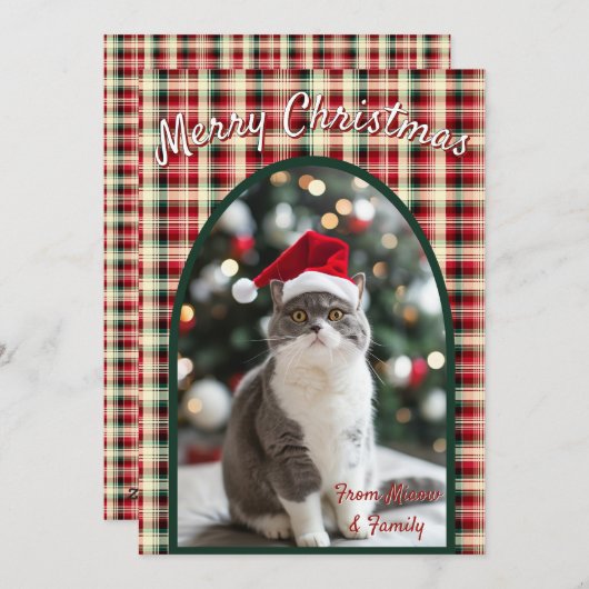 Custom Cat Christmas Feiertagskarte (Vorne/Hinten)
