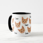 Custom Cat Face Cat Lovers Eigentümer Cat Vater Ma Tasse (Vorderseite Links)