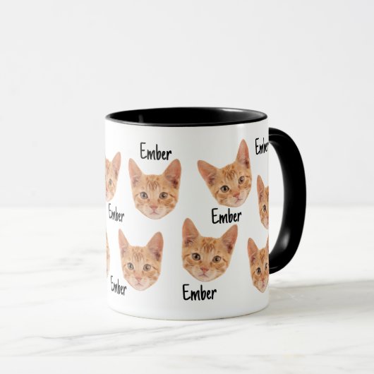Custom Cat Face Cat Lovers Eigentümer Cat Vater Ma Tasse (VorderseiteRechts)