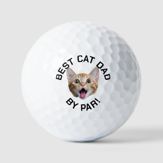 Custom Cat Foto, Cat Foto Gesicht New Dad Geschenk Golfball (Vorderseite)