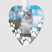 Custom Cat Foto Herz Akronylic Ornament mit Name (Vorderseite)