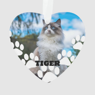 Custom Cat Foto Herz Akronylic Ornament mit Name