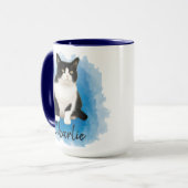 Custom Cat Foto Name Kitty Lovers Eigentümer Mama Tasse (Vorderseite Links)