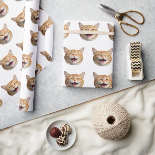 Custom Cat Foto Personalisiert Gift Wrap Geschenkpapier (Kunsthandwerk)