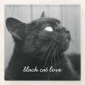 Custom Cat Foto Pet Memorial Glass Untersetzer (Vorderseite)