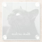 Custom Cat Foto Pet Memorial Glass Untersetzer (Rückseite)
