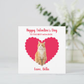 Custom Cat Foto Valentinstag Feiertagskarte (Stehend Vorderseite)