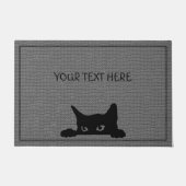 Custom Cat Large Door Mat | Grau und Schwarz Fußmatte (Vorderseite)