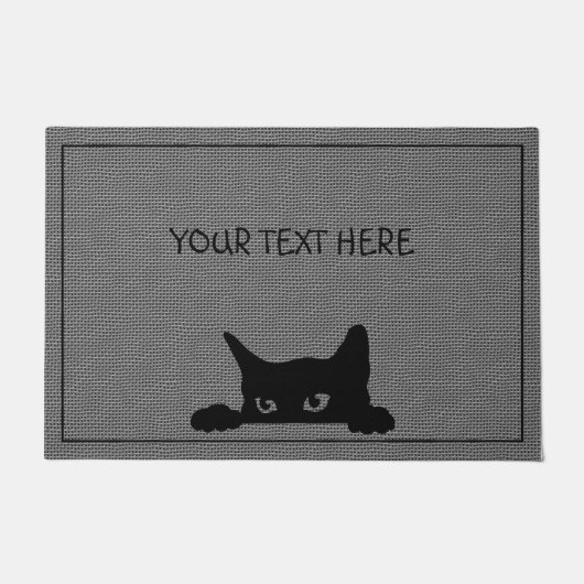 Custom Cat Large Door Mat | Grau und Schwarz Fußmatte (Vorderseite)