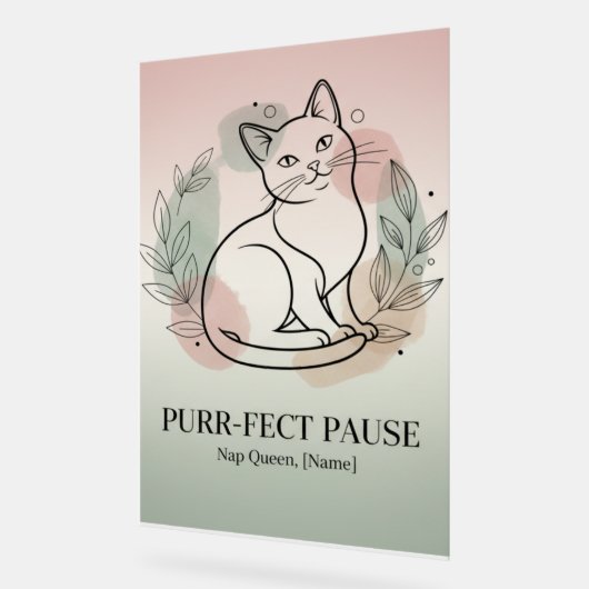 Custom Cat Line-Art Poster (Winkel)