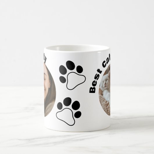 Custom Cat Lover Mug with 2 Photos & Names  Kaffeetasse (Mittel)
