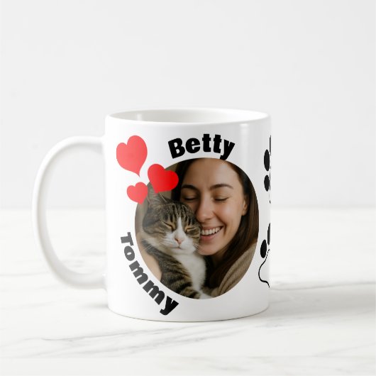 Custom Cat Lover Mug with 2 Photos & Names  Kaffeetasse (Links)