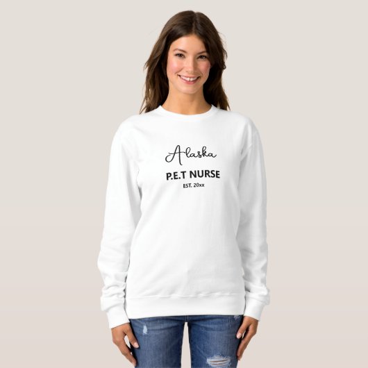 Custom Cat Lover Script City Name Professional Pet Sweatshirt (Vorne ganz)
