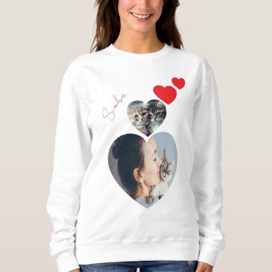 Custom Cat Lover Sweatshirt - Personalisiertes Her (Vorderseite)