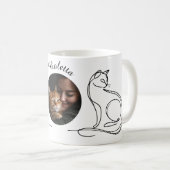 Custom Cat Lover Tasse - Minimalistische One-Line (VorderseiteRechts)