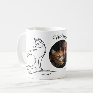 Custom Cat Lover Tasse - Minimalistische One-Line