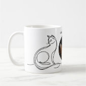 Custom Cat Lover Tasse - Minimalistische One-Line (Links)