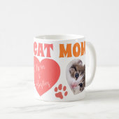Custom Cat Mom Photo Mug Kaffeetasse (VorderseiteRechts)