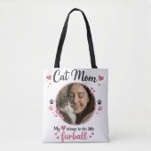 Custom Cat Mom Tote Bag with Photo Tasche (Vorderseite)