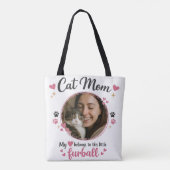 Custom Cat Mom Tote Bag with Photo Tasche (Rückseite)