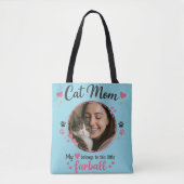 Custom Cat Mom Tote Bag with Photo Tasche (Vorderseite)
