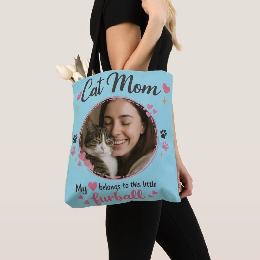 Custom Cat Mom Tote Bag with Photo Tasche (Von Nahem)