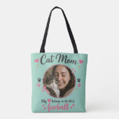 Custom Cat Mom Tote Bag with Photo Tasche (Rückseite)