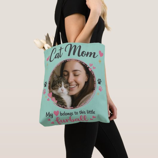 Custom Cat Mom Tote Bag with Photo Tasche (Von Nahem)