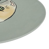 Custom Cat Name Art - Chubby White Cat with Crown Schneidebrett (Ecke)